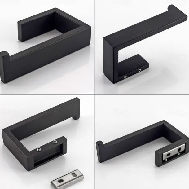 Bathroom Hardware Set 4 Pieces, SUS304 Stainless Steel Remodeled Wall Mounted Bathroom Accessories, Include 1 Robe Hook, 1 Towel Holder.1 Toilet Paper Holder,1 Toliet Brush Sets