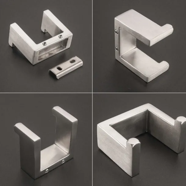 Bathroom Hardware Set 4 Pieces, SUS304 Stainless Steel Remodeled Wall Mounted Bathroom Accessories, Include 1 Robe Hook, 1 Towel Holder.1 Toilet Paper Holder,1 Toliet Brush Sets