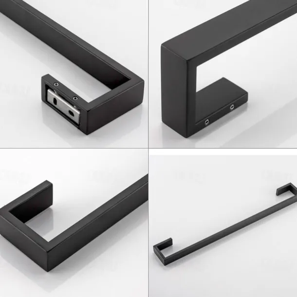 Bathroom Hardware Set 4 Pieces, SUS304 Stainless Steel Remodeled Wall Mounted Bathroom Accessories, Include 1 Robe Hook, 1 Towel Holder.1 Toilet Paper Holder,1 Toliet Brush Sets