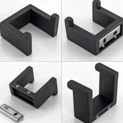 Bathroom Hardware Set 4 Pieces, SUS304 Stainless Steel Remodeled Wall Mounted Bathroom Accessories, Include 1 Robe Hook, 1 Towel Holder.1 Toilet Paper Holder,1 Toliet Brush Sets