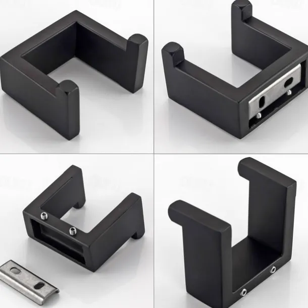 Bathroom Hardware Set 4 Pieces, SUS304 Stainless Steel Remodeled Wall Mounted Bathroom Accessories, Include 1 Robe Hook, 1 Towel Holder.1 Toilet Paper Holder,1 Toliet Brush Sets