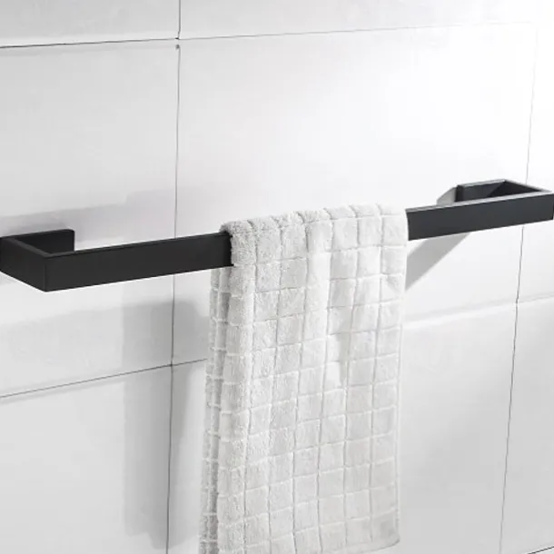 Bathroom Hardware Set 4 Pieces, SUS304 Stainless Steel Remodeled Wall Mounted Bathroom Accessories, Include 1 Robe Hook, 1 Towel Holder.1 Toilet Paper Holder,1 Toliet Brush Sets
