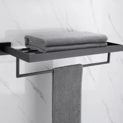 Bathroom Hardware Set 4 Pieces, SUS304 Stainless Steel Remodeled Wall Mounted Bathroom Accessories, Include 1 Towel Rack, 1 Towel Holder.1 Toilet Paper Holder,1 Toliet Brush Sets