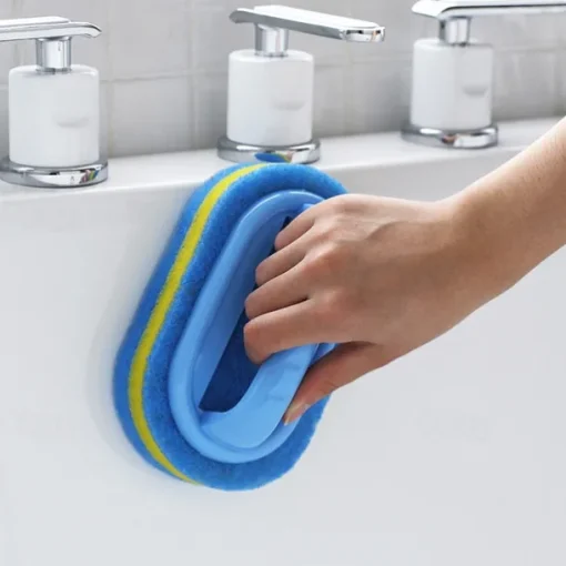 Bathroom Kitchen Cleaning Brush Toilet Glass Wall Bath Brush Handle Sponge Bottombathtub Ceramic Tools