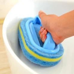 Bathroom Kitchen Cleaning Brush Toilet Glass Wall Bath Brush Handle Sponge Bottombathtub Ceramic Tools