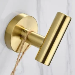 Bathroom Robe Hook New Design Stainless Steel Wall Mounted Golden 2 pcs