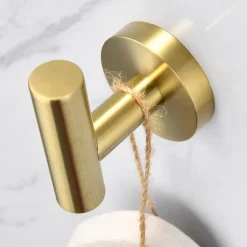 Bathroom Robe Hook New Design Stainless Steel Wall Mounted Golden 2 pcs