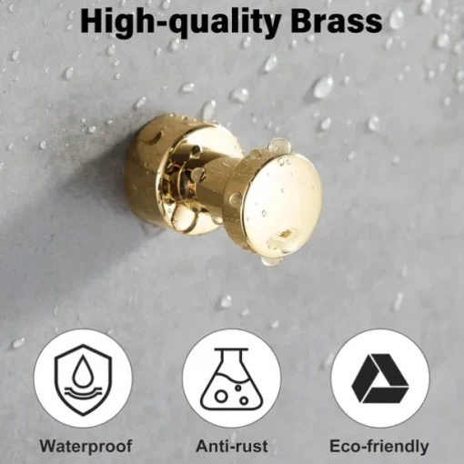 Bathroom Robe Hooks Brass, Wall Mounted Bathroom Towel Hook Coat Hook 3PCS/5PCS