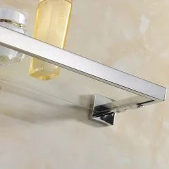 Bathroom Shelf / Bath Ensemble Adjustable Length / New Design / Creative Contemporary / Modern Stainless Steel / Tempered Glass / Metal 1pc - Bathroom Wall Mounted