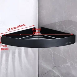 Bathroom Shelf New Design Multifunction Triangle Bath Corner Shelf Stainless Steel Wall Mounted Matte Black and Silvery 1pc