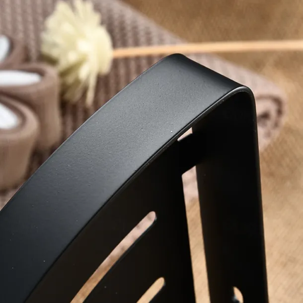 Bathroom Shelf New Design Multifunction Triangle Bath Corner Shelf Stainless Steel Wall Mounted Matte Black and Silvery 1pc