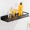 Bathroom Shelf New Design Modern Aluminum Material Bathroom Storage Rack Wall Mounted Black 1pc