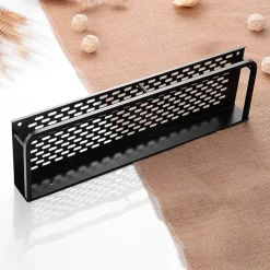 Bathroom Shelf New Design Modern Aluminum Material Bathroom Storage Rack Wall Mounted Black 1pc