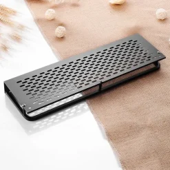 Bathroom Shelf New Design Modern Aluminum Material Bathroom Storage Rack Wall Mounted Black 1pc