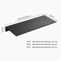 Bathroom Shelf Self-adhesive Bath Storage Rack 30-50cm Modern Space Aluminum Rust-proof Bathroom Organizer Wall Shelf (Black/White)