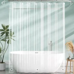 Bathroom Shower Curtain Waterproof Plastic Shower Curtain Premium PEVA Non-Toxic with Rust Proof Grommets Clear 8G Bathroom Accessories
