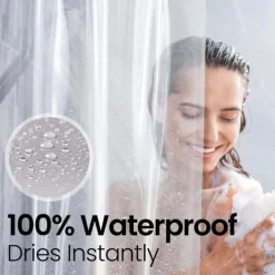 Bathroom Shower Curtain Waterproof Plastic Shower Curtain Premium PEVA Non-Toxic with Rust Proof Grommets Clear 8G Bathroom Accessories