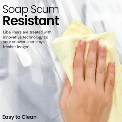 Bathroom Shower Curtain Waterproof Plastic Shower Curtain Premium PEVA Non-Toxic with Rust Proof Grommets Clear 8G Bathroom Accessories