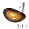 Bathroom Sink / Bathroom Faucet / Bathroom Mounting Ring Contemporary - Tempered Glass Rectangular Vessel Sink