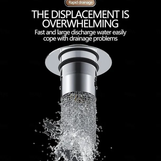 Bathroom Sink Drain Strainer, Pop Up Sink Drain Filter with Removable Stainless Steel Filter Basket Hair Catcher, Bathroom Sink Drain Stopper, for Us Bathroom Sink Stopper Replacement