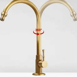 Bathroom Sink Faucet - Classic Antique Brass Mount Outside Single Handle One HoleBath Taps