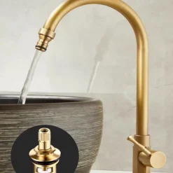 Bathroom Sink Faucet - Classic Antique Brass Mount Outside Single Handle One HoleBath Taps