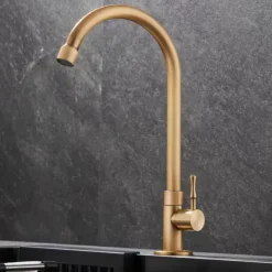 Bathroom Sink Faucet - Classic Antique Brass Mount Outside Single Handle One HoleBath Taps