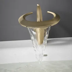 Bathroom Sink Faucet - Classic / Waterfall Electroplated Mount Outside Single Handle One HoleBath Taps