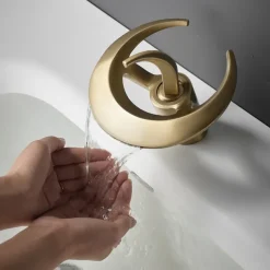 Bathroom Sink Faucet - Classic / Waterfall Electroplated Mount Outside Single Handle One HoleBath Taps