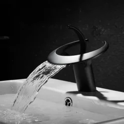 Bathroom Sink Faucet - Classic / Waterfall Electroplated Mount Outside Single Handle One HoleBath Taps