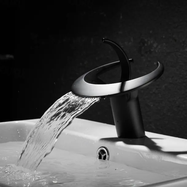 Bathroom Sink Faucet - Classic / Waterfall Electroplated Mount Outside Single Handle One HoleBath Taps