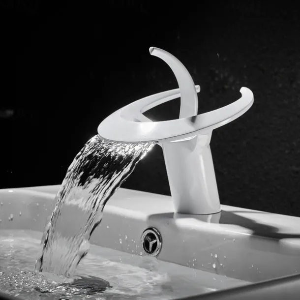 Bathroom Sink Faucet - Classic / Waterfall Electroplated Mount Outside Single Handle One HoleBath Taps