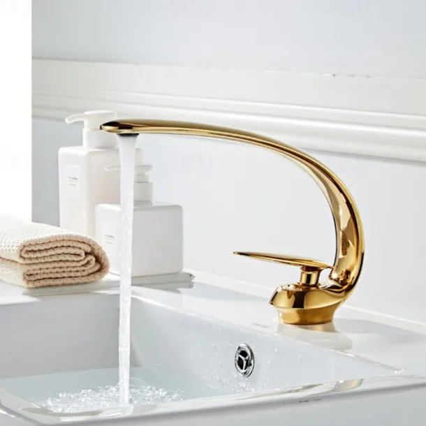 Bathroom Sink Faucet - Classic Oil-rubbed Bronze / Nickel Brushed / Electroplated Centerset Single Handle One HoleBath Taps
