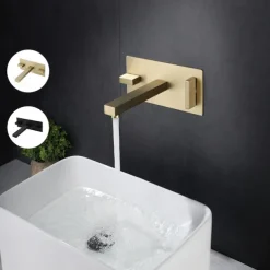 Bathroom Sink Faucet - Classic / Wall Mount Electroplated / Painted Finishes Mount Inside Two Handles One HoleBath Taps