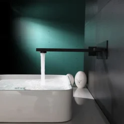 Bathroom Sink Faucet - Classic / Wall Mount Electroplated / Painted Finishes Mount Inside Two Handles One HoleBath Taps