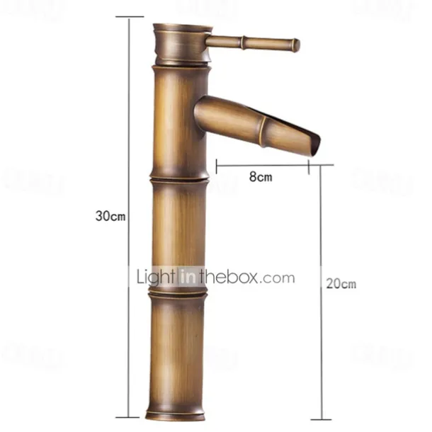 Bathroom Sink Faucet - Classic Antique Brass Centerset Single Handle One HoleBath Taps