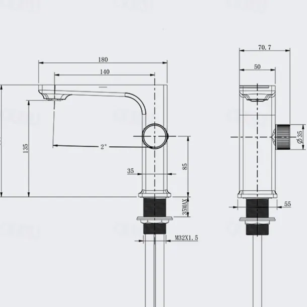 Bathroom Sink Faucet - Classic Chrome / Gun Grey Electroplated / Black / Whiete Painted Finishes Centerset Single Handle One HoleBath Temperature Display Taps