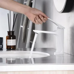 Bathroom Sink Faucet - Classic Nickel Brushed / Electroplated / Painted Finishes Centerset Single Handle One HoleBath Taps