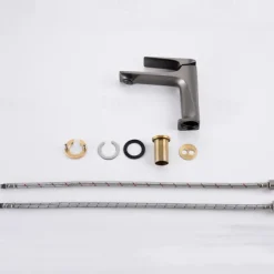 Bathroom Sink Faucet - Classic Nickel Brushed / Electroplated / Painted Finishes Centerset Single Handle One HoleBath Taps