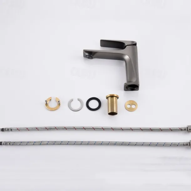 Bathroom Sink Faucet - Classic Nickel Brushed / Electroplated / Painted Finishes Centerset Single Handle One HoleBath Taps