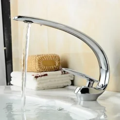 Bathroom Sink Faucet - FaucetSet Chrome Centerset One Hole / Single Handle One HoleBath Taps