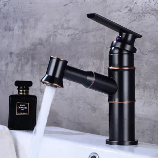 Bathroom Sink Faucet - Pull out Oil-rubbed Bronze / Antique Brass Centerset Single Handle One HoleBath Taps