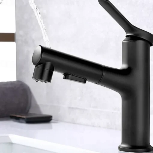 Bathroom Sink Faucet - Pull out Electroplated / Painted Finishes Centerset Single Handle One HoleBath Taps