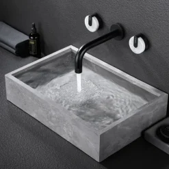 Bathroom Sink Faucet - Rotatable / Wall Mount Painted Finishes Mount Inside Two Handles Three HolesBath Taps