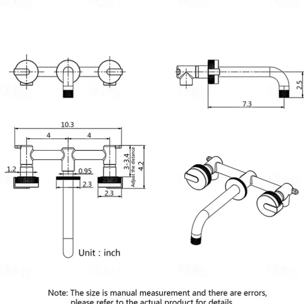 Bathroom Sink Faucet - Rotatable / Wall Mount Painted Finishes Mount Inside Two Handles Three HolesBath Taps