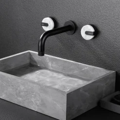 Bathroom Sink Faucet - Rotatable / Wall Mount Painted Finishes Mount Inside Two Handles Three HolesBath Taps