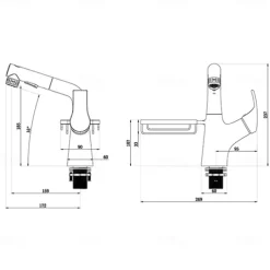 Bathroom Sink Faucet - Rotatable / Pull out Chrome / Electroplated / Painted Finishes Centerset Single Handle One HoleBath Taps