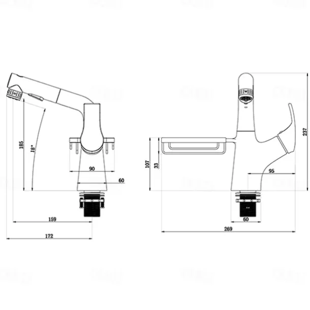Bathroom Sink Faucet - Rotatable / Pull out Chrome / Electroplated / Painted Finishes Centerset Single Handle One HoleBath Taps
