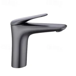 Bathroom Sink Faucet - Single Chrome / Brushed / Electroplated Centerset Single Handle One HoleBath Taps / Brass