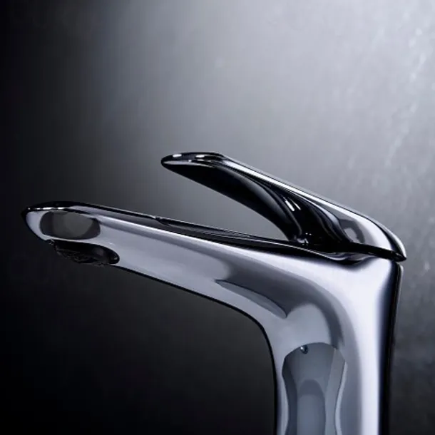 Bathroom Sink Faucet - Single Chrome / Brushed / Electroplated Centerset Single Handle One HoleBath Taps / Brass